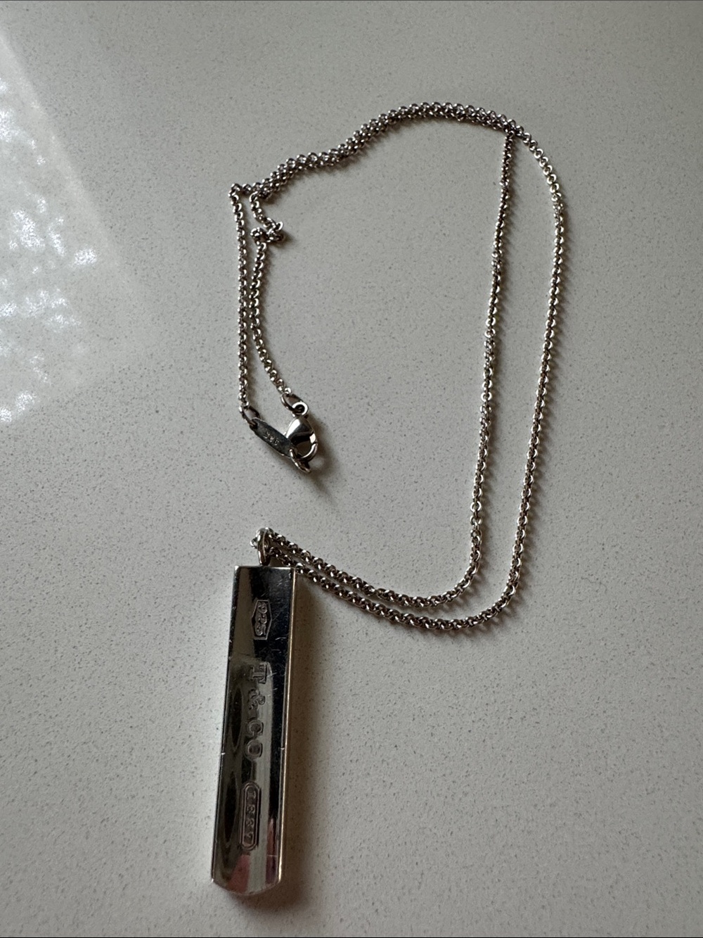 Tiffany & Co 1837 Sterling Silver Bar Pendant Necklace - Picture 2 of 6